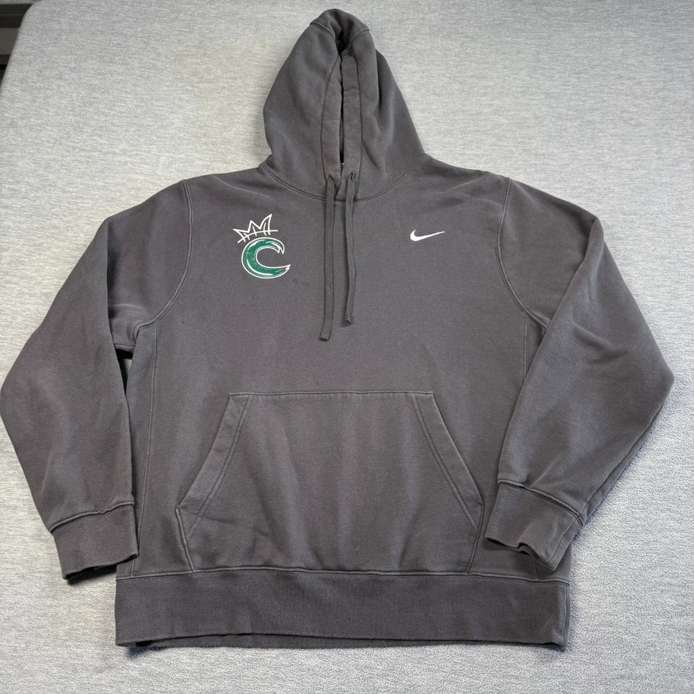 Nike Hoodie Men L Gray Chaminade College Preparatory School Logo Fleece Pullover